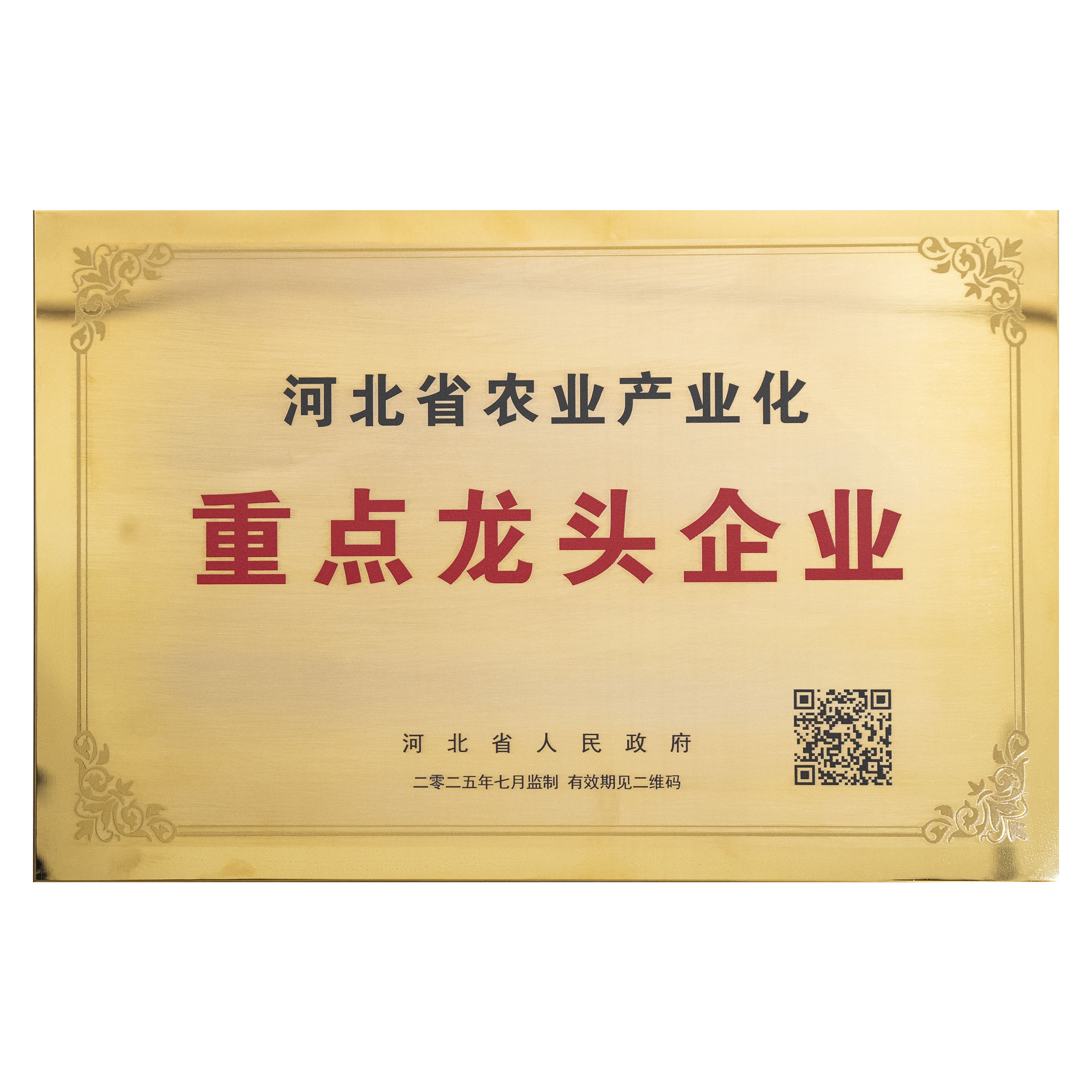 河北省人民政府关于认定河北省农业产业化重点龙头企业的通知
